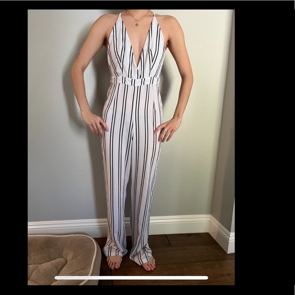 Tobi Black/White Jumpsuit - Picture 1 of 4
